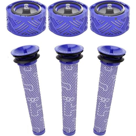 6er-Pack Ersatz-HEPA-Filter für Dyson V6 DC58 DC59 DC62 DC72 DC74 SV03 SV04 SV05 SV06 SV07 SV08 SV09 Absolute Animal Motorhead Staubsauger Teilenummer 965661-01, 966741-01