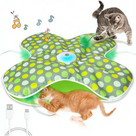 Jouet Chat électrique Interactif Avec Plumes Et Sons De Souris Modes Intelligents Pour Appartement Rechargeable Usb - 1 Pièce (1/5)
