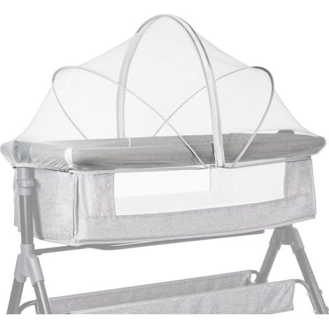 Moustiquaire universelle pour berceau avec fermeture éclair, tente de lit bébé en tissu à mailles fines pour une utilisation intérieure et extérieure (blanc, 60 x 105 cm) (1/4)