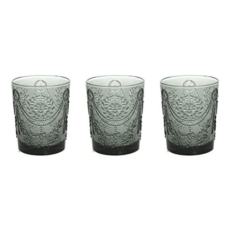 Set 3 Bicchieri da bibita 320 cc in vetro grigio trasparente (1/2)