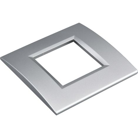 Placca Plastica Quadrata MBL 2 Moduli/Posti Compatibile Bticino Living, 3 Colori Disponibili (Grigio/Silver)