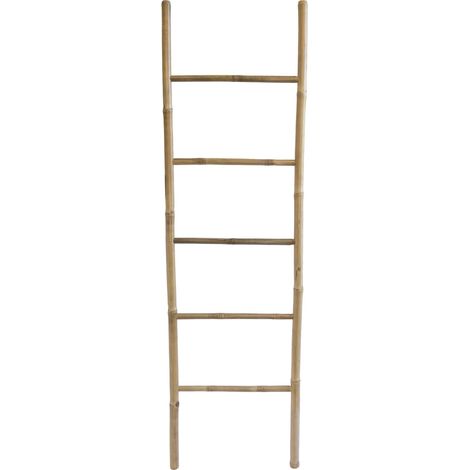 Échelle porte-serviettes 6 barres de séchage bambou 169 x 49 x 3,5 cm (1/5)