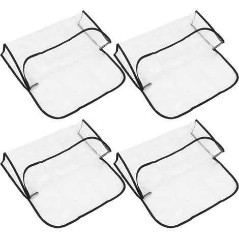 4 Pièces Housse de Protection Transparente Antirides et Résistante aux Éclaboussures en PVC Dimensions 50x44,2x11 Cm pour Chaise de Salon de Coiffure pour Spa et Salon de Manucure (1/5)