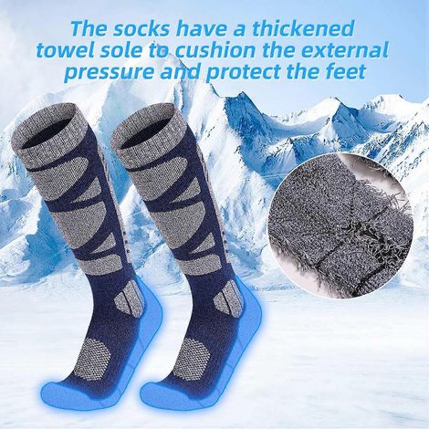Kniehohe Winter-Skisocken, warm, atmungsaktiv, schweißableitend, Bergsteigersocken für Herren