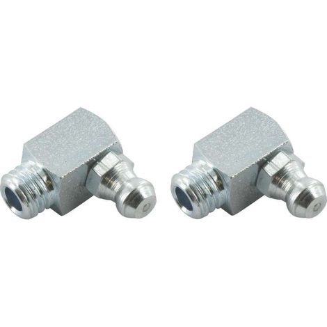 2x graisseur M8x1,25 angle 90° embout graissage pompe à graisse manuelle hydraulique tracteur engin agricole tractopelle