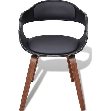 Maison Exclusive - Esszimmerstühle 2 Stk. Schwarz Bugholz und Kun (1/5)