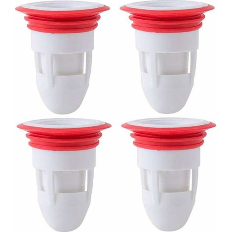 Lot de 4 bouchons anti-odeur en caoutchouc pour drain de sol, blanc, pour salle de bain et cuisine – DELKEVIC (1/5)