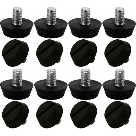 16pcs Pieds De Meubles Rglables Nivellement Patin Base Jambe Pied De Table Chaise Ajustables Protection Sol M6 X 10 X 20mm (1/4)