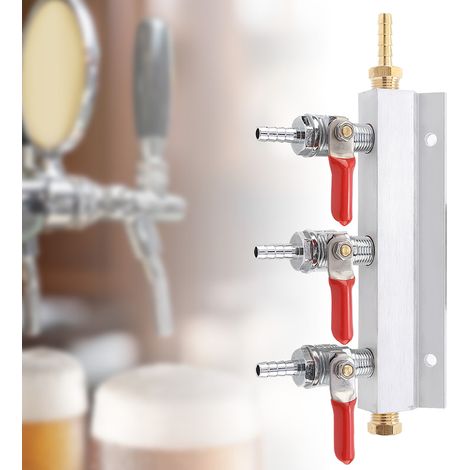 Manifold de Distribution CO2 3 Voies pour Fûts de Bière et Dispense (1/5)