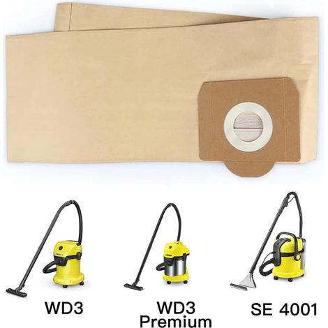 Sacs droits Aspirateur pour WD3 WD 3 WD3200 WD3500P A2204 A2534 SE4001 KAR69591300 Lot de 5 (1/5)