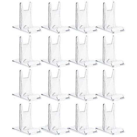 16 supports de livres en cristal réglables, pour exposer des livres. (1/5)