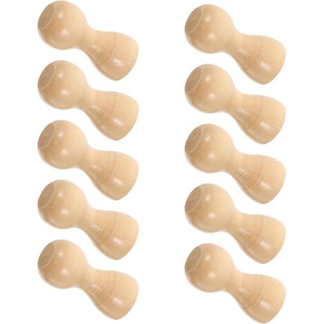 10 crochets muraux bois - M6 - avec vis - pour serviettes (1/5)