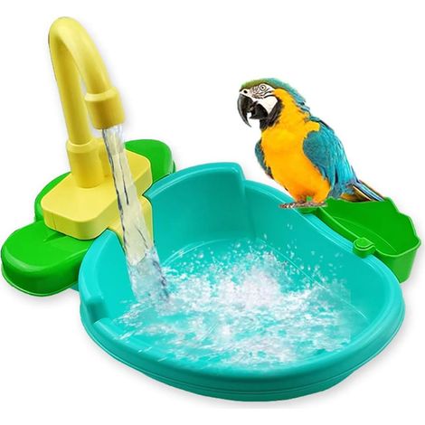 Bain automatique pour perroquets et oiseaux, avec robinet intégré, accessoire d'hygiène pour le bain et l'entretien quotidien de la cage.-AquaForge (1/4)