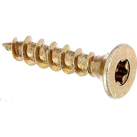Vis à bois Maxi-Fix sans embout en boîte suspendue électro-galvanisé jaune Ø5 x 25 mm set de 16 pièces (1/2)