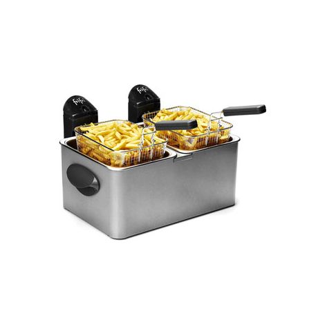 Friteuse électrique double 2x3.5L 3200W – Cuve inox pour cuisson séparée – F1968 – Frifri