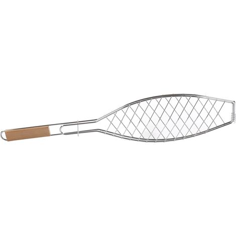Panier à griller en acier inoxydable pour poisson, compact et facile à ranger, avec poignée, pour une utilisation en extérieur. (1/5)