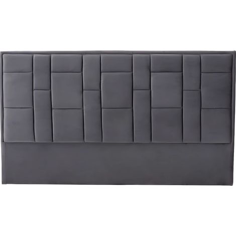Testata 160 cm Velluto Grigio scuro - HERMINE (1/4)
