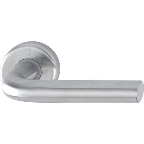 Hoppe – Ensemble de poignées de porte Essen en acier inoxydable mat – Poignée à cylindre – Entraxe 70mm – Finition élégante pour intérieur moderne