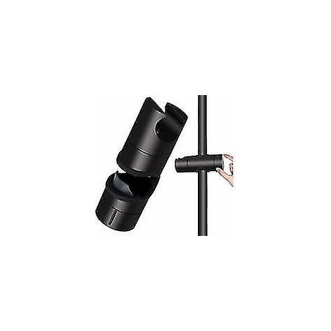 Universal black shower head holder for 18-25mm shower bars, made of reinforced solid ABS, improved version, matte black (1/5)