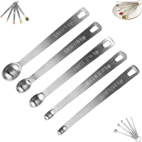 Mini-Messlöffel-Set aus Edelstahl – Silber – Messlöffel-Set aus Edelstahl – Kräuterlöffel aus Edelstahl (1/5)