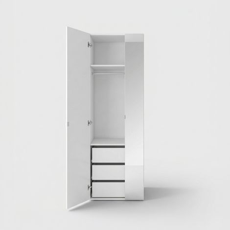 Armoire 2 portes avec miroir et 3 tiroirs Flex (1/4)