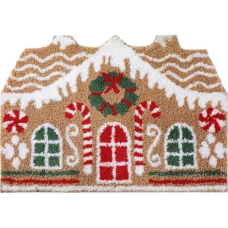 Paillasson Noël Extérieur Paillassons Et Tapis De Sol Intérieurs Paillasson Extérieur Maison En D'Épices Pour Chambre Salon Cuisine Salle De Bain Entrée Intérieur Maison (1/5)