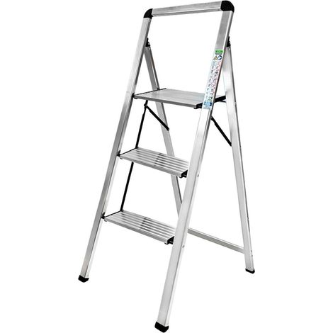 Escalera plana aluminio 3 peldaños (1/5)