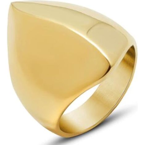 Bague en acier inoxydable de forme irrégulière, inspirée des montagnes et des pyramides, idéale pour les motards et les cocktails. (1/5)