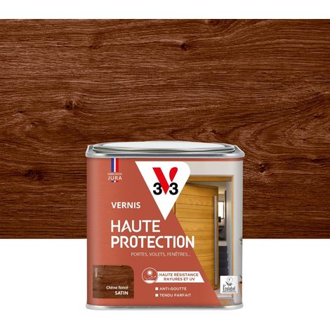 Barniz para madera exterior de alta protección V33, roble oscuro satinado, 0,5 l V33
