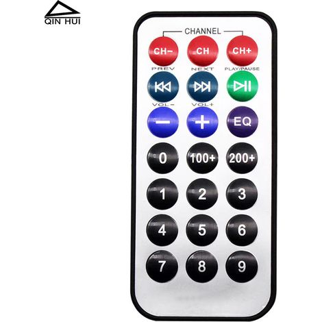 51 Mikrocontroller-Fernbedienung, MP3-Decodierungsplatine, Infrarot-Fernbedienung, drahtlose Fernbedienung, schwarz. (1/4)