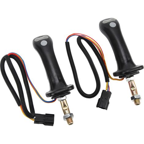 Poignées de Joystick de pelle à 3 boutons, 2 pièces, 6 broches en alliage d'aluminium pour Doosan DH DX150 215 225 300 370-9C (1/5)
