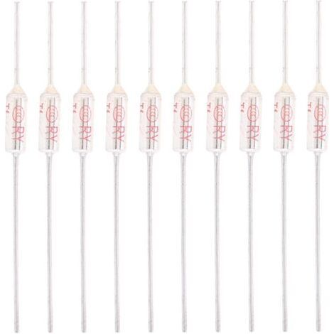 Lot de 10 fusibles thermiques, 10 A 250 V – Boîtier métallique – Protection contre la surchauffe jusqu'à 192 °C – Remplacement rapide (1/5)