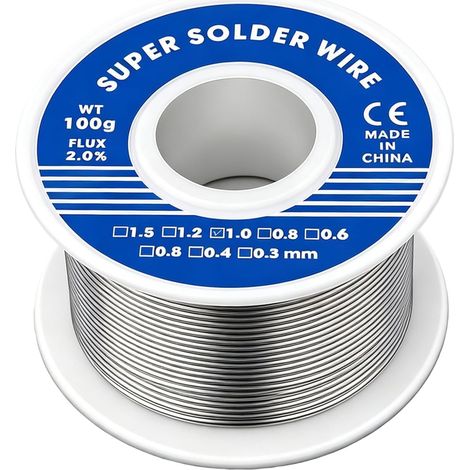 1mm Fil de Soudure 100g Fil Étain à Souder avec Noyau de Colophane Etain a Souder Electronique Bobine d'étain à Souder Avec Flux pour Soudure la électrique Réparation (1/5)