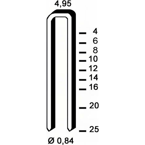 10 000 agrafes galvanisées TB-16 - 4,95 x 16 x D. 0,84 mm - 6TB161 - Alsafix
