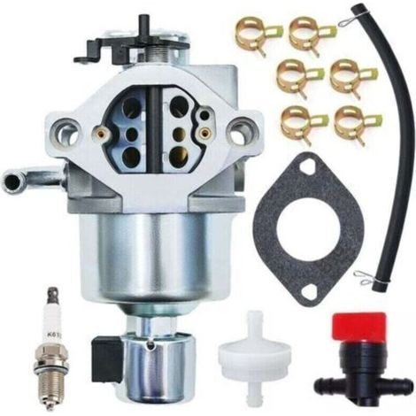 Carburateur 594593 594605 pour tondeuse à gazon 796109 792768 594591 17, XU,5 HP avec joint, Bougie d'allumage et kit de tuyau d'huile - (1/4)