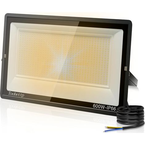 600W Projecteur LED Extérieur, Spot LED Exterieur 60000LM Super Lumineux 3500K Blanche Chaude Éclairage de Sécurité Extérieur IP66 Imperméable pour Garage Jardin Terrasse Parking (1/5)
