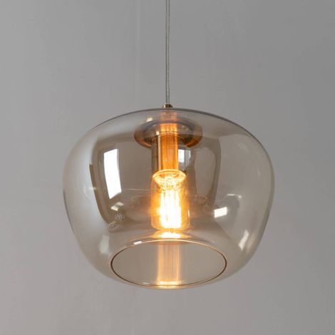 Hängender Messing-Anhänger schicker Glasschirm - Irina