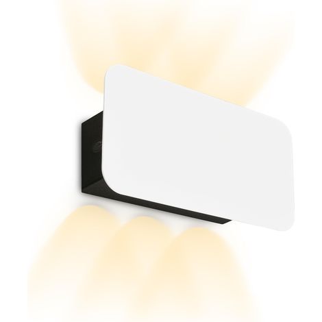 Applique murale sans fil avec batterie, tactile, variateur, batterie et source lumineuse interchangeables, Intérieur, Lampe de couloir, Cage d'escalier, Éclairage mural, 7x9x4,3 cm, Blanc (1/5)