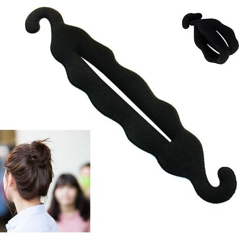 Trade Shop - Flexibles Schwamm Chignon Schwarzes Haarstopper Zubehör Frisur Hairagami -