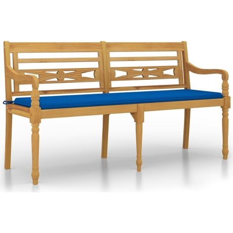 Maison Exclusive - Batavia-Bank mit Königsblauem Kissen 150 cm Ma