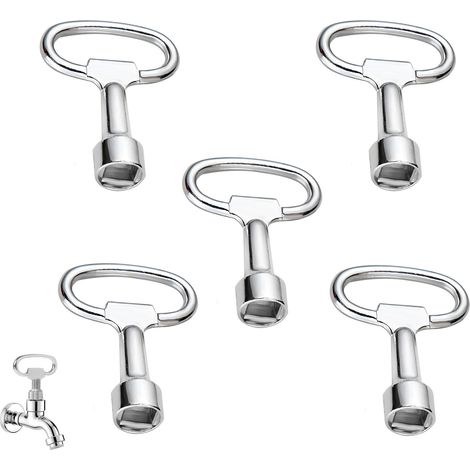 5 Clés Carrées 8mm Alliage Zinc Douille Universelle pour Compteur Eau (1/5)