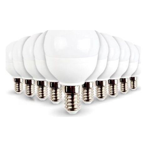 Lot de 10 ampoules LED E14 Mini Globe 5.5W 470 lumens Eq 40W Température de Couleur: Blanc chaud 2700K (1/3)