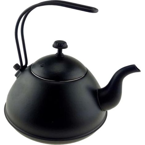 Bouilloire théière 2 L en acier inoxydable noire, pour plaque à induction et gaz, café, thé et eau chaude (1/3)