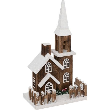 Valla de iglesia de madera LED H40cm - Feeric lights & christmas