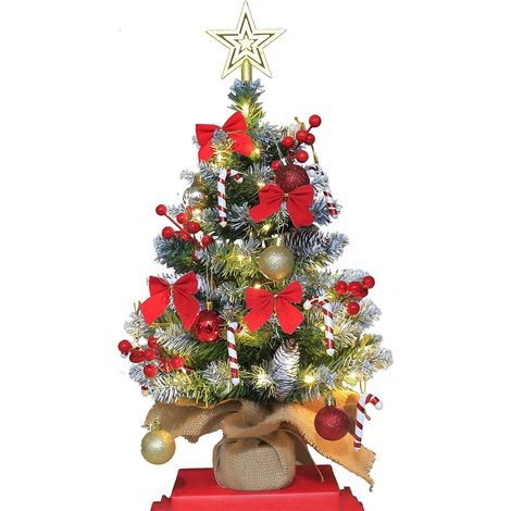 Petit sapin de Noël de 60 cm - Mini sapin de Noël - Pour la maison, les fêtes, le bureau, le bar, la décoration de Noël (1/2)
