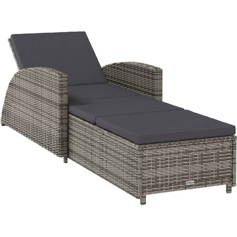 Maison Exclusive - Sonnenliege mit Dunkelgrauer Auflage Poly Ratt