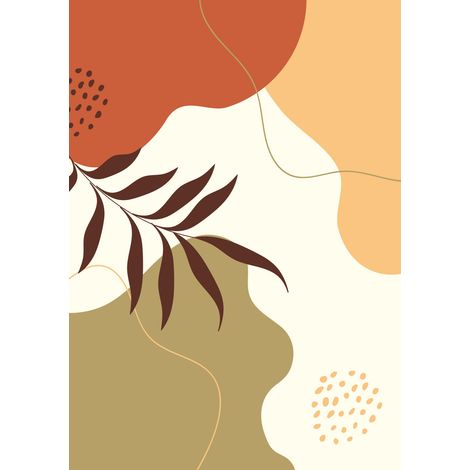 Papier peint panoramique - Feuille Boho - 130 cm x 184 cm (1/2)