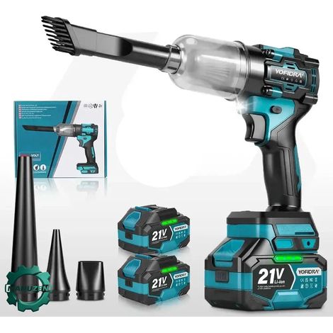 Manuzen - Souffleur aspirateur sans fil 18 V – moteur brushless – Avec 2 batteries (1/3)