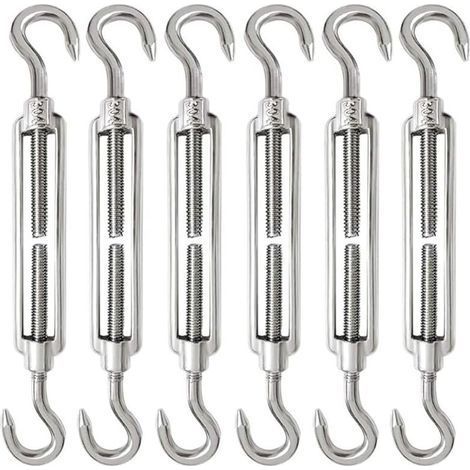 6 tenditori per cavi M6, tenditori per cavi regolabili e tenditori per fili in acciaio inox 304, tenditori per cavi in acciaio (1/5)