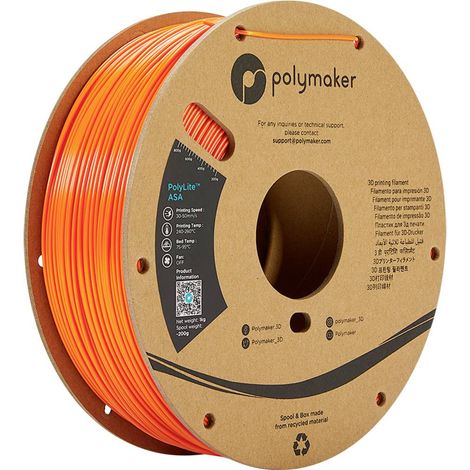 Polymaker PF01007 Orange Filamento per stampante 3D ASA resistente ai raggi uv, resistente agli agenti atmosferici, res